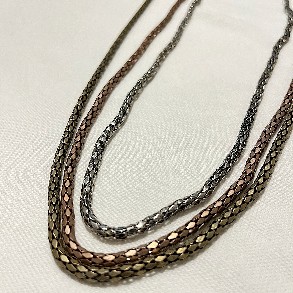 3 Metallic Necklaces 12$